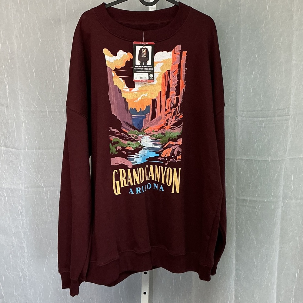 State of Mind Destination fleece Men's Burgundy Crewneck Sweater